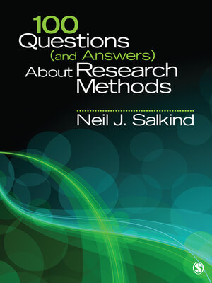 cover image of 100 Questions (and Answers) About Research Methods